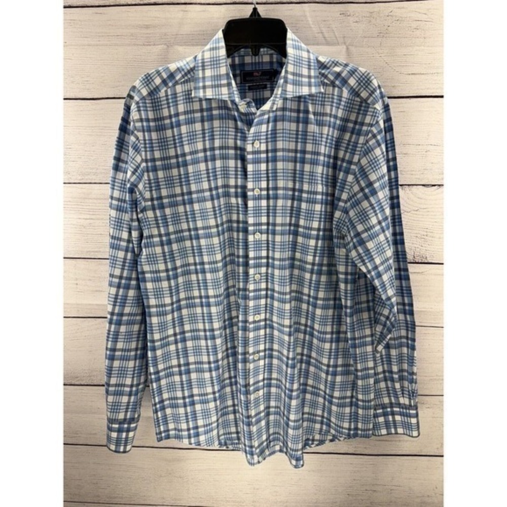 Vineyard Vines Plaid Button Up Shirt Men’s Cooper Premium 120’s Medium‎